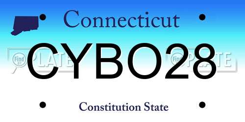 CYBO28 Connecticut License Plate