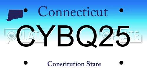 CYBQ25 Connecticut License Plate