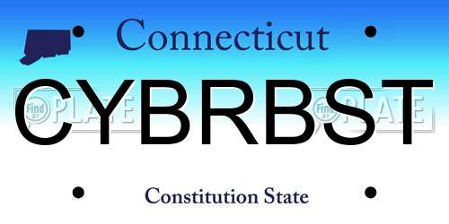 CYBRBST Connecticut License Plate
