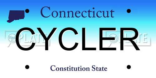 CYCLER Connecticut License Plate