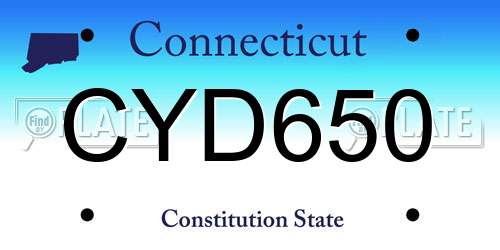 CYD650 Connecticut License Plate