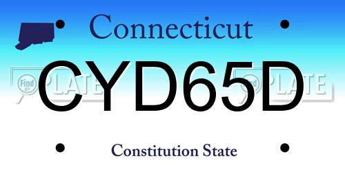 CYD65D Connecticut License Plate