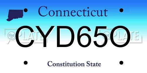 CYD65O Connecticut License Plate