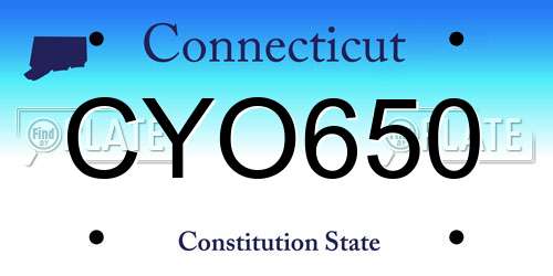 CYO650 Connecticut License Plate