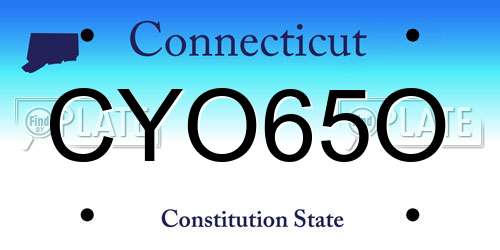 CYO65O Connecticut License Plate