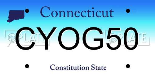 CYOG50 Connecticut License Plate