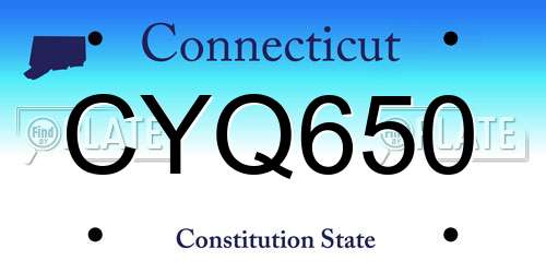 CYQ650 Connecticut License Plate