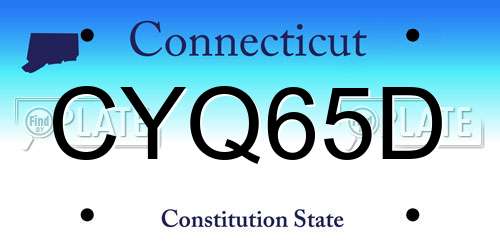 CYQ65D Connecticut License Plate