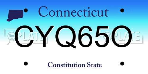 CYQ65O Connecticut License Plate