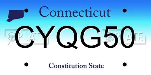 CYQG50 Connecticut License Plate