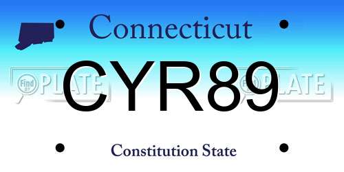 CYR89 Connecticut License Plate