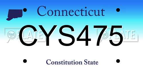 CYS475 Connecticut License Plate