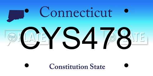 CYS478 Connecticut License Plate