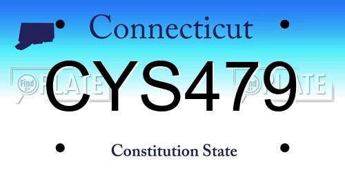CYS479 Connecticut License Plate