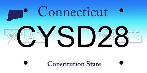 CYSD28 Connecticut License Plate