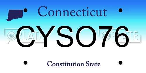 CYSO76 Connecticut License Plate