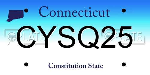 CYSQ25 Connecticut License Plate