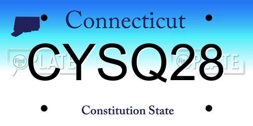 CYSQ28 Connecticut License Plate