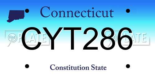 CYT286 Connecticut License Plate