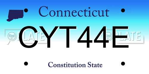 CYT44E Connecticut License Plate