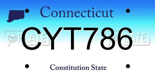CYT786 Connecticut License Plate