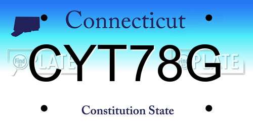 CYT78G Connecticut License Plate