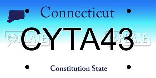 CYTA43 Connecticut License Plate