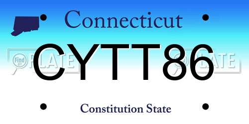 CYTT86 Connecticut License Plate