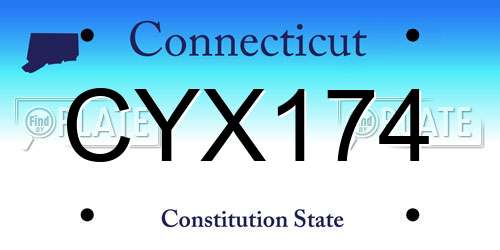 CYX174 Connecticut License Plate