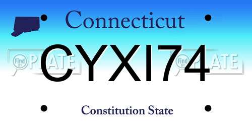 CYXI74 Connecticut License Plate