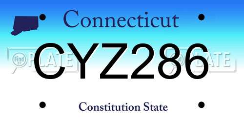 CYZ286 Connecticut License Plate