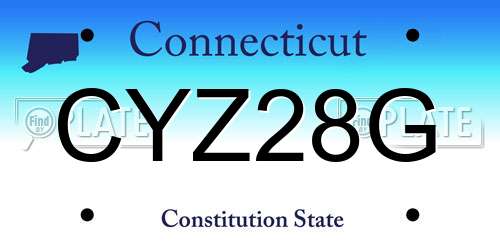 CYZ28G Connecticut License Plate