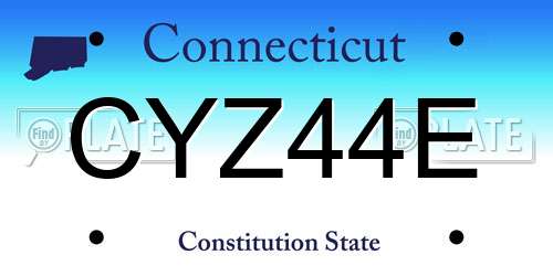 CYZ44E Connecticut License Plate