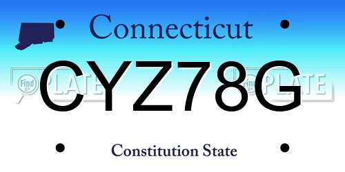 CYZ78G Connecticut License Plate