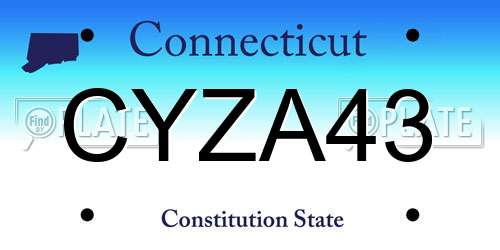 CYZA43 Connecticut License Plate