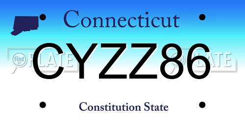 CYZZ86 Connecticut License Plate