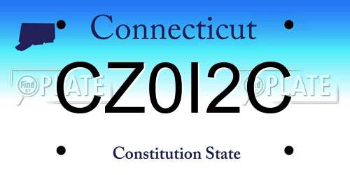 CZ0I2C Connecticut License Plate