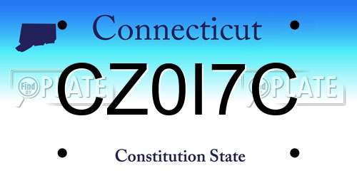 CZ0I7C Connecticut License Plate