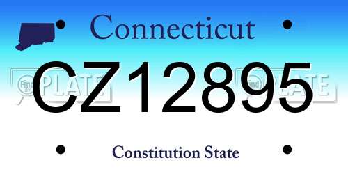 CZ12895 Connecticut License Plate