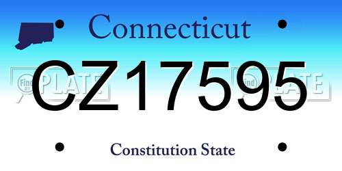 CZ17595 Connecticut License Plate