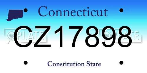 CZ17898 Connecticut License Plate