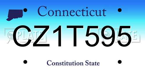 CZ1T595 Connecticut License Plate