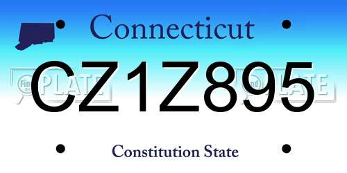 CZ1Z895 Connecticut License Plate