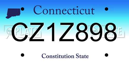 CZ1Z898 Connecticut License Plate