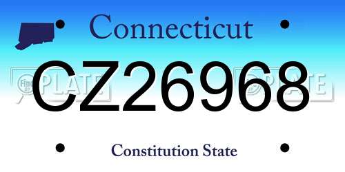 CZ26968 Connecticut License Plate