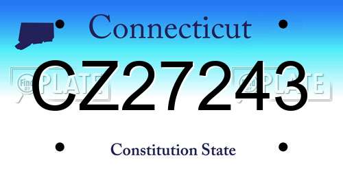 CZ27243 Connecticut License Plate