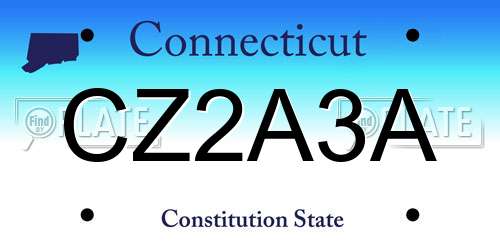 CZ2A3A Connecticut License Plate