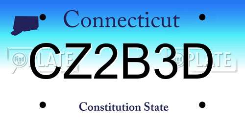 CZ2B3D Connecticut License Plate