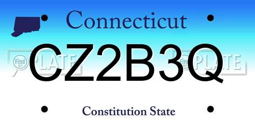 CZ2B3Q Connecticut License Plate