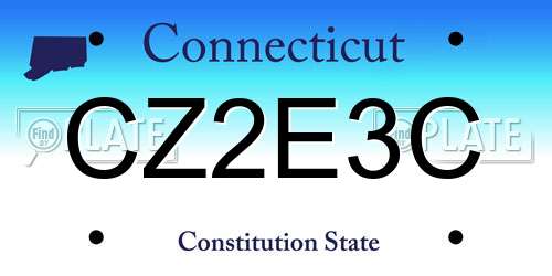 CZ2E3C Connecticut License Plate